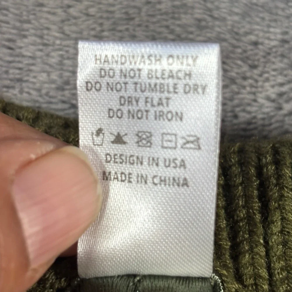 Kin Apparel Olive Green Satin Lined Ribbed Knit Headband Ear Warmer Hair Care